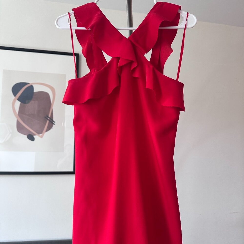 BANANA REPUBLIC PETITE RED MINI DRESS SIZE 0